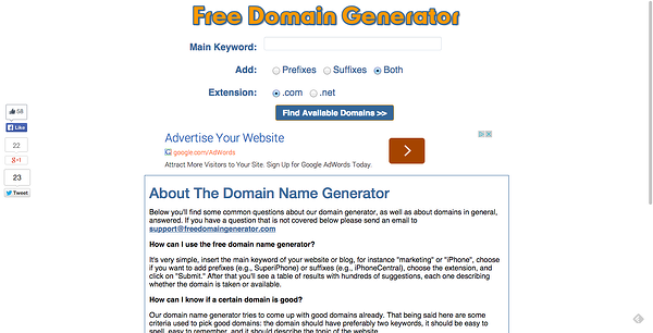 domain name generator tools domain name generator tools